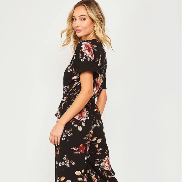 Black Floral jumpsuit - Picture 3 of 4